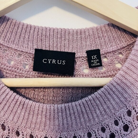 Cyrus Women's Crew Neck Knit Sweater Pullover Pink Soft Size 1X Casual Winter - Picture 3 of 8